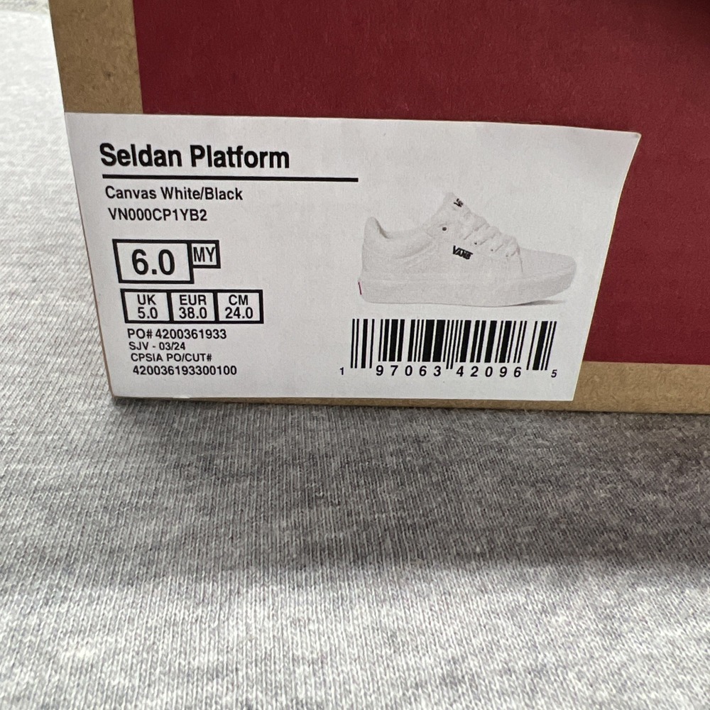 Vans Seldan Platform Canvas Sneaker White Shoe Womens Size 6 VN000CP1YB2 - Picture 11 of 11
